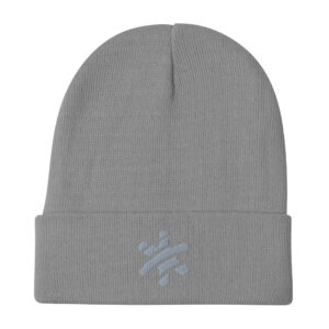 Embroidered Beanie – Gray
