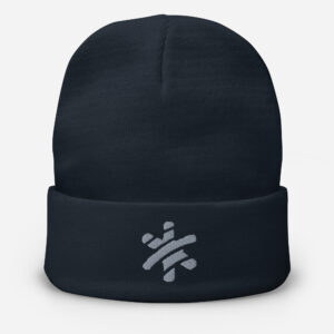 Embroidered Beanie – Navy