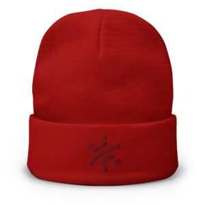 Embroidered Beanie – Red