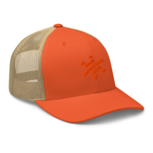 Retro Trucker Cap – Orange/Khaki