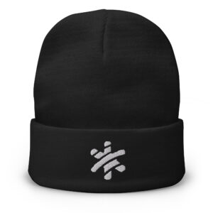 Embroidered Beanie – Black