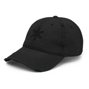 Distressed Dad Cap – All Black